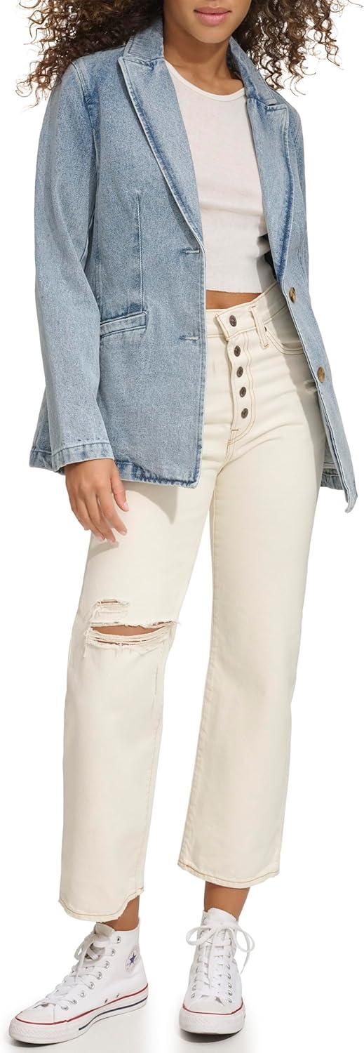 imageLevis Womens Levis Womens Denim Single Breasted BlazerLight Wash Denim