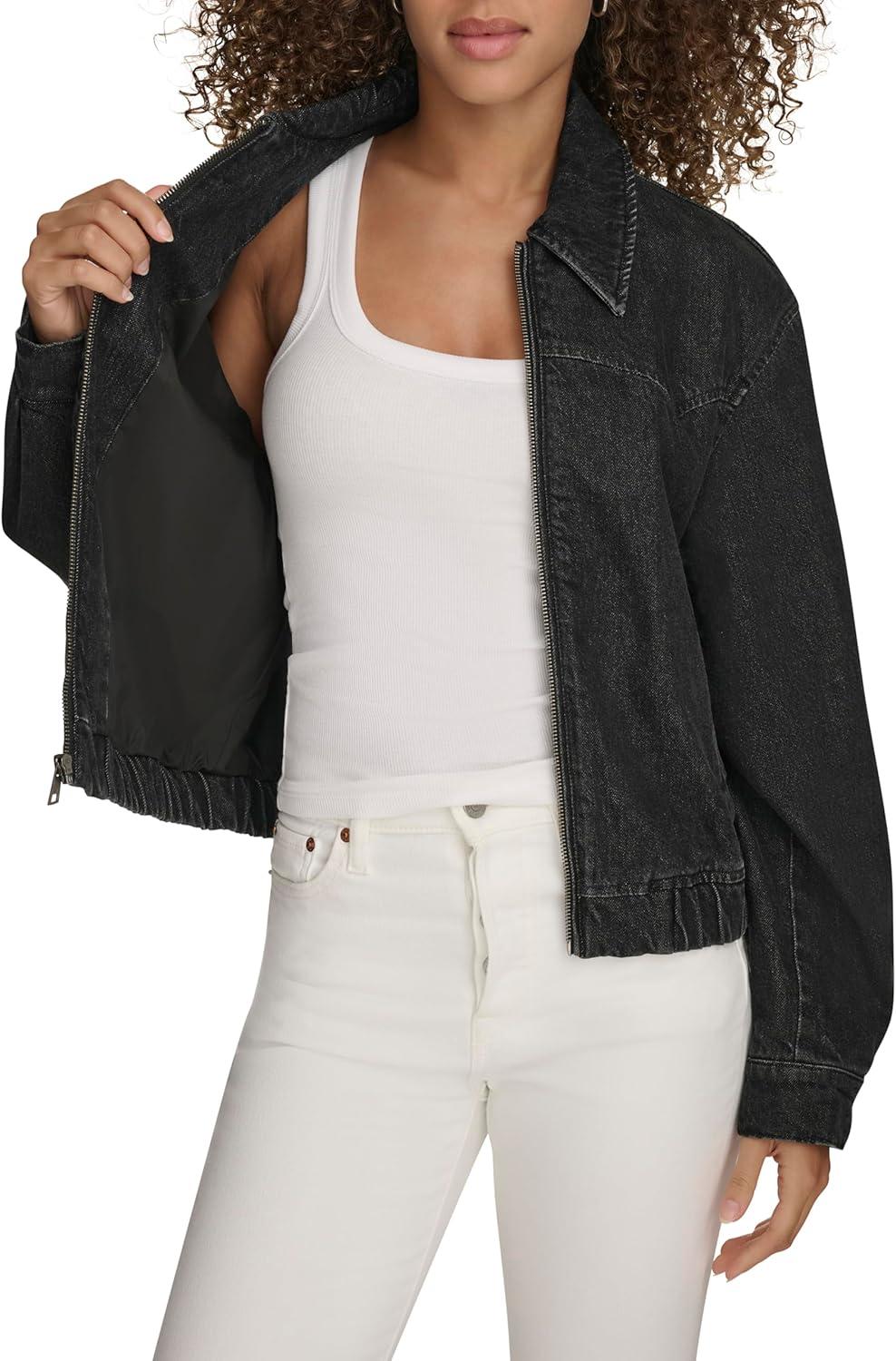 imageLevis Womens Levis Womens Western Denim BomberBlack Wash Denim