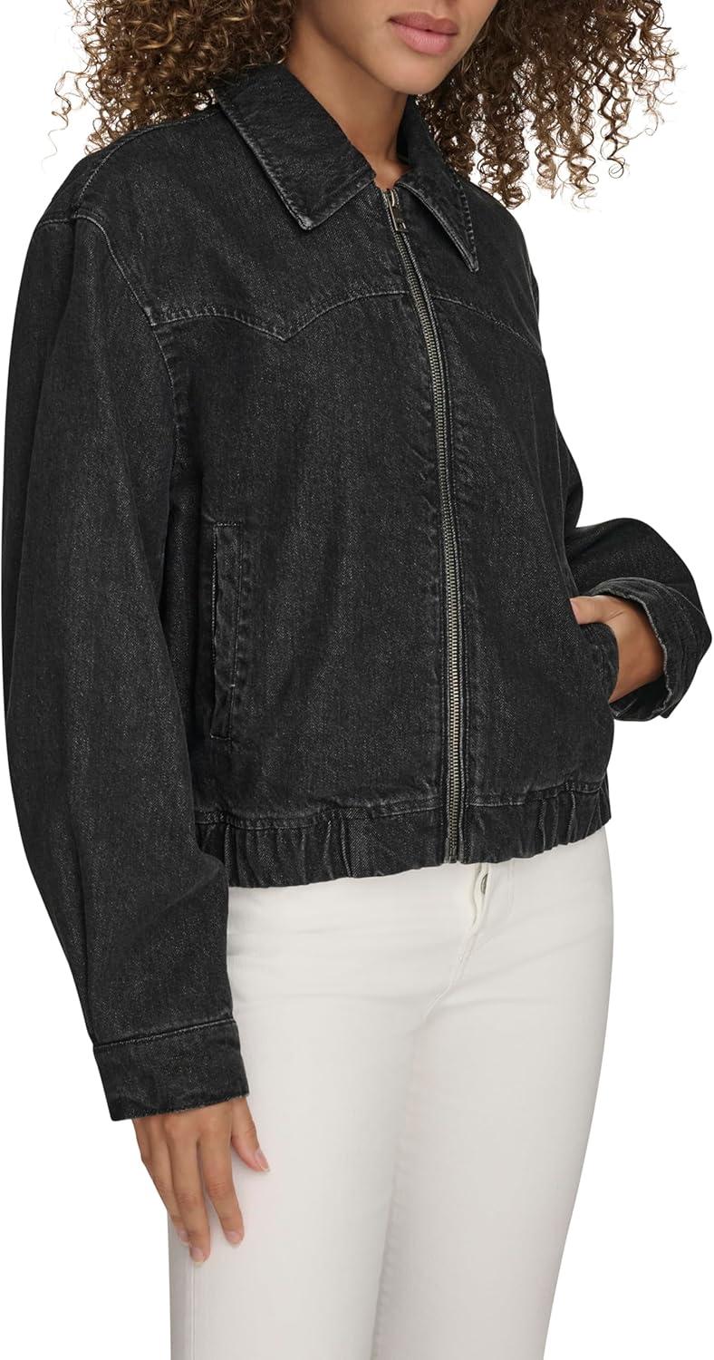 imageLevis Womens Levis Womens Western Denim BomberBlack Wash Denim