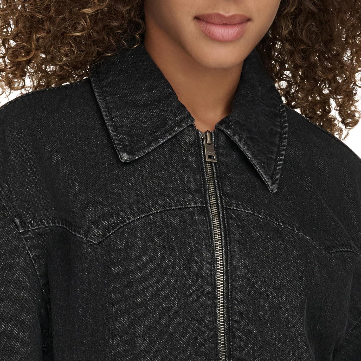 imageLevis Womens Levis Womens Western Denim BomberBlack Wash Denim