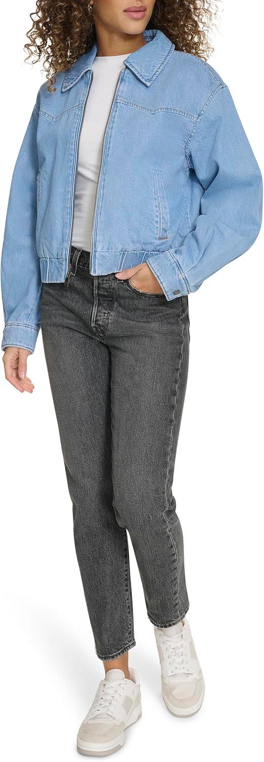 imageLevis Womens Levis Womens Western Denim BomberLight Wash Denim