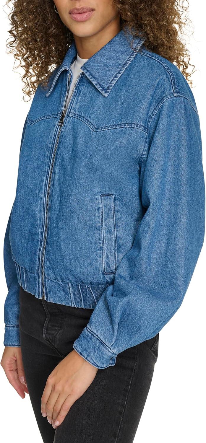 imageLevis Womens Levis Womens Western Denim BomberMedium Wash Denim