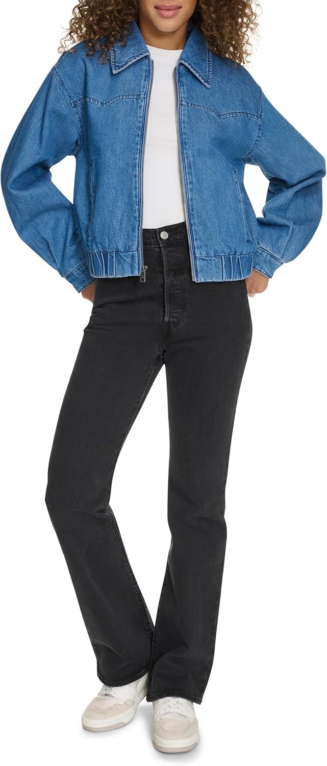 imageLevis Womens Levis Womens Western Denim BomberMedium Wash Denim