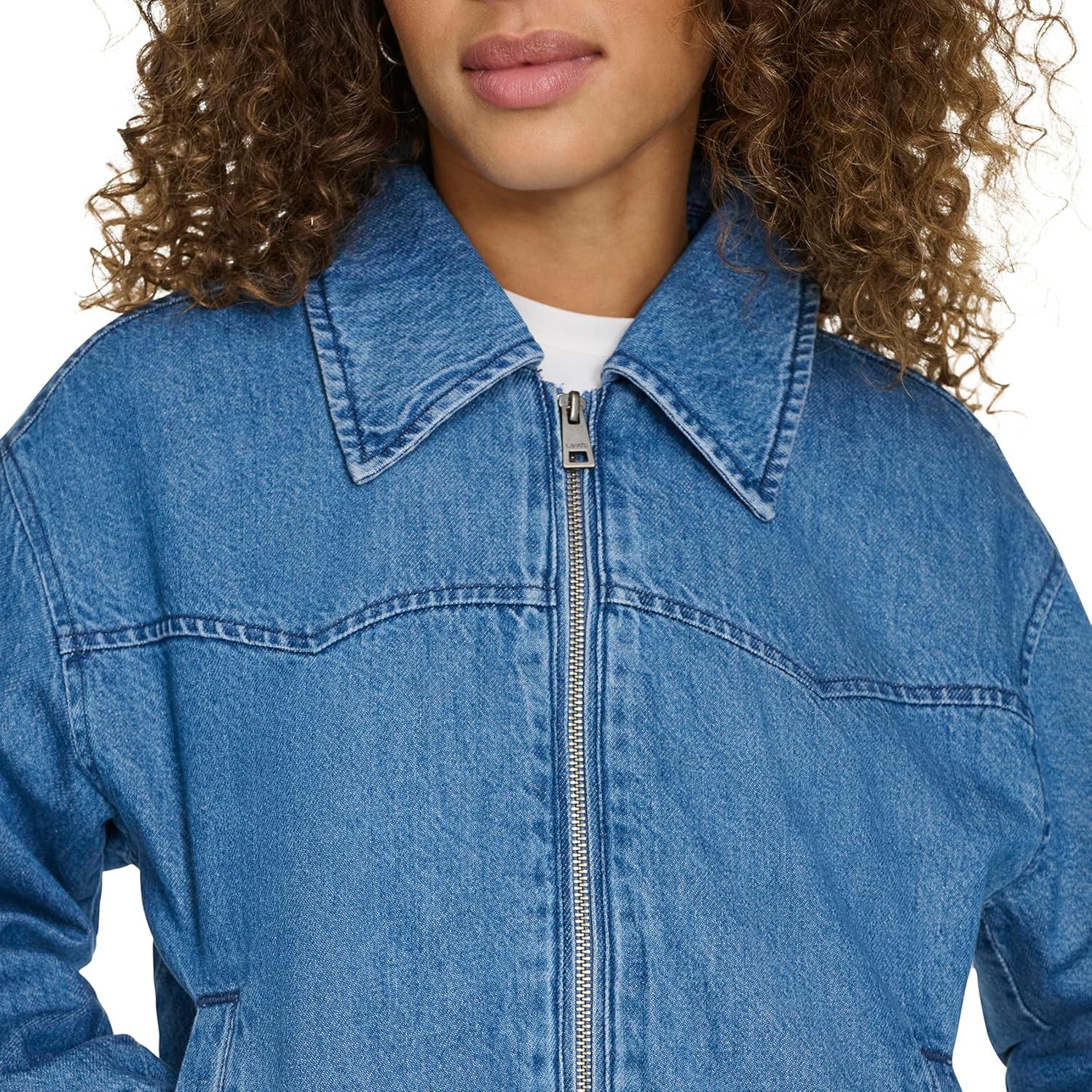 imageLevis Womens Levis Womens Western Denim BomberMedium Wash Denim