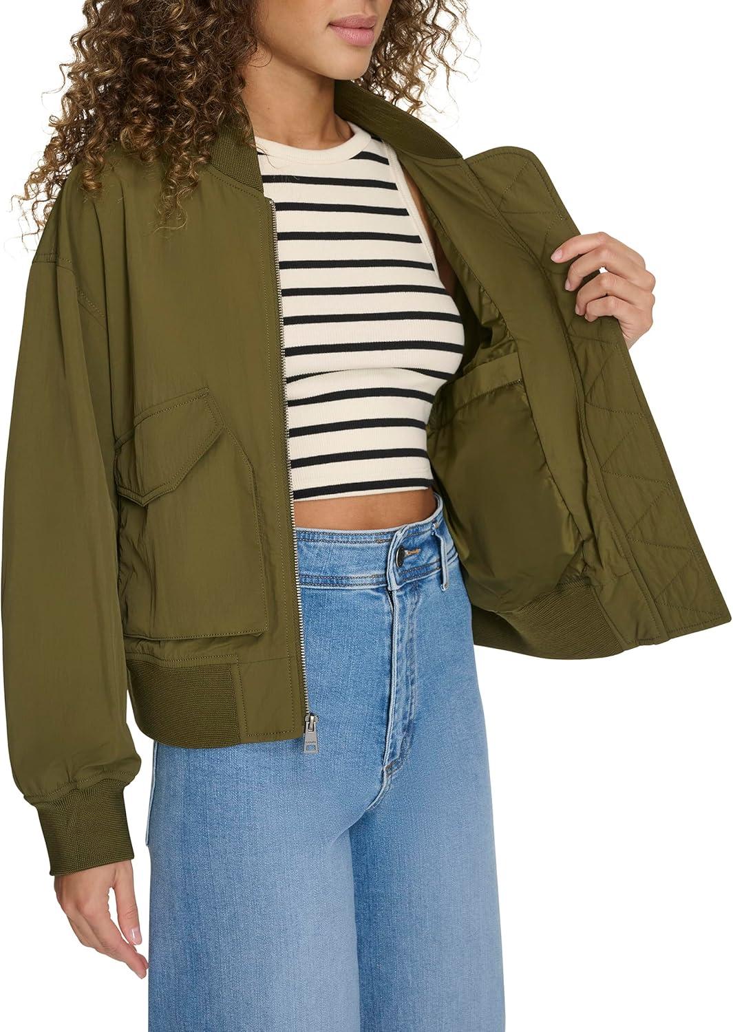 imageLevis Womens Lightweight Shorty Bomber JacketArmy Green