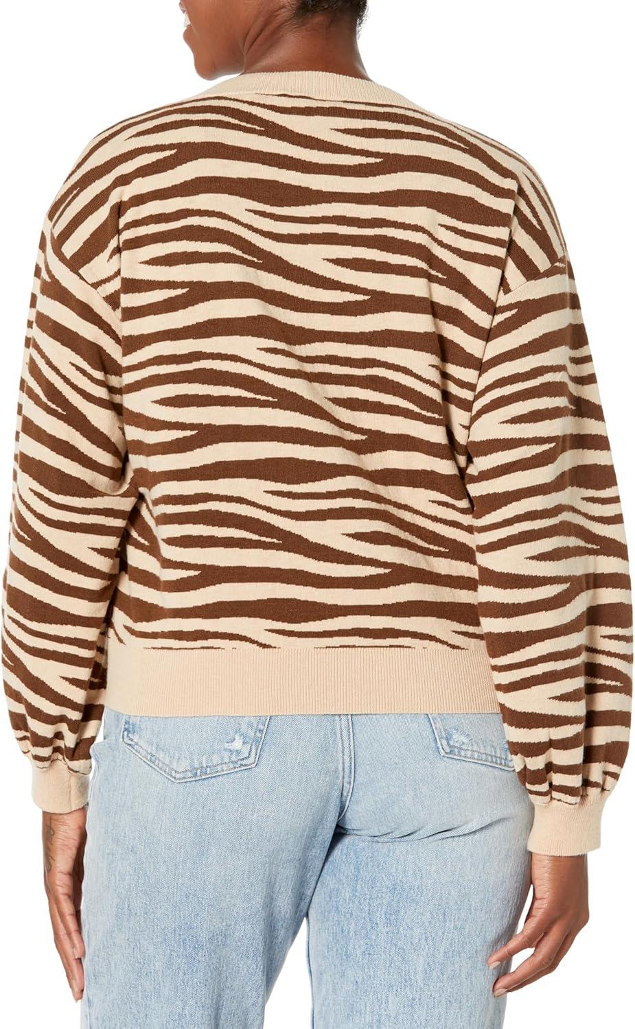 imageLevis Womens Long Sleeve Flower SweaterWavy Zebra Marzipan