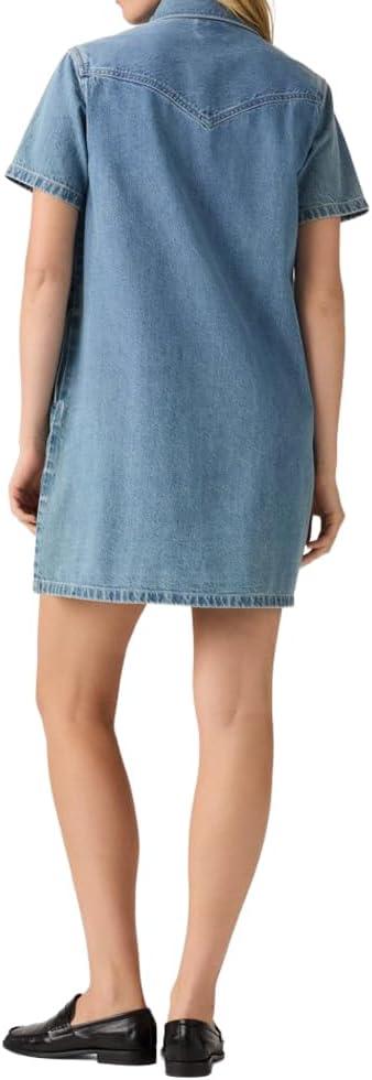 imageLevis Womens Louisa ShortSleeve Denim DressNew Pretty Penny Lane Shrinktofit