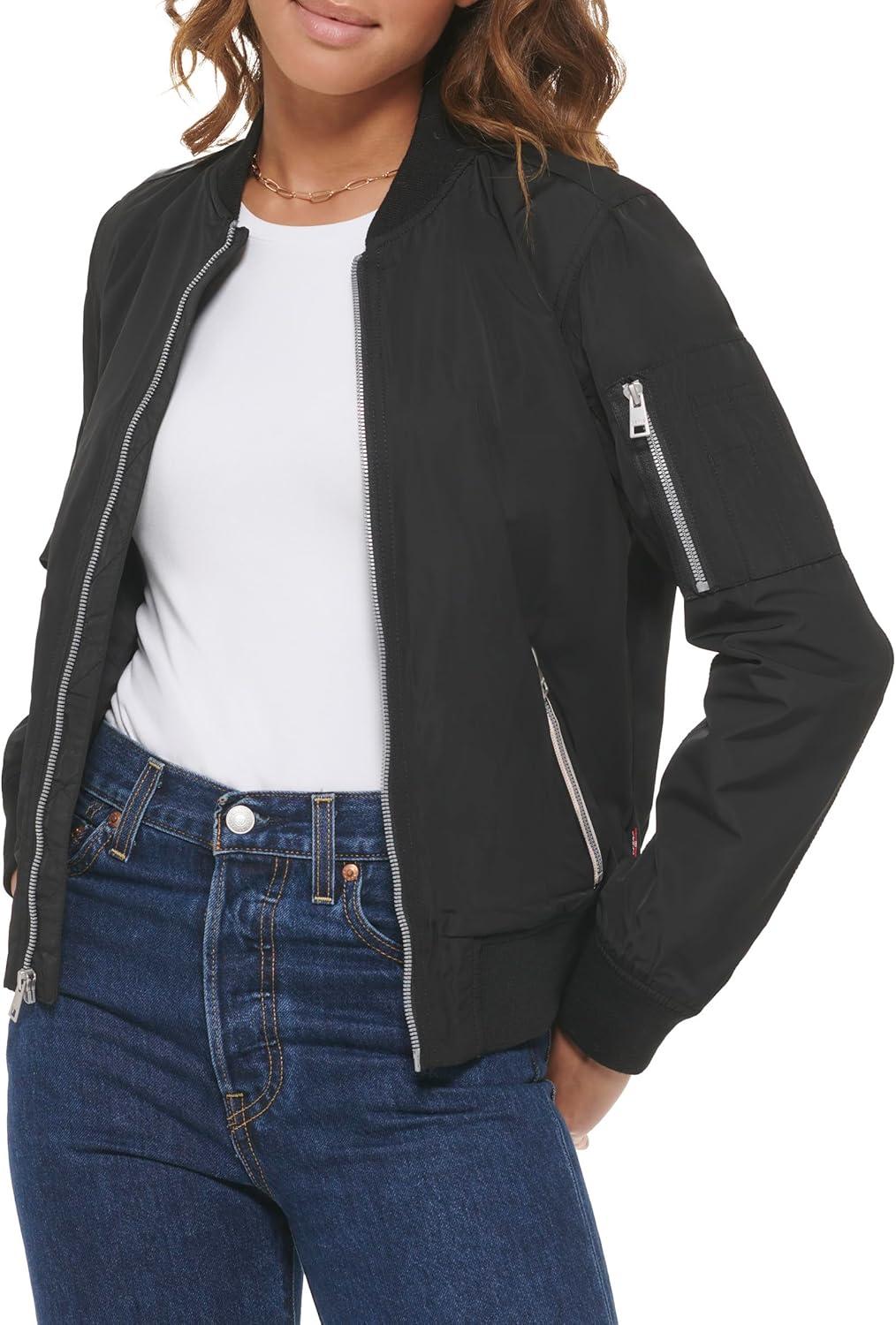 imageLevis Womens Melanie Newport Bomber Jacket Regular amp Plus SizeBlack