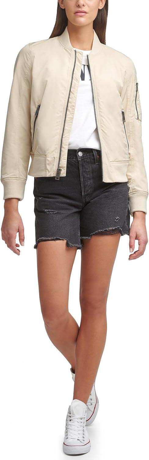 imageLevis Womens Melanie Newport Bomber Jacket Regular amp Plus SizeBleached Sand
