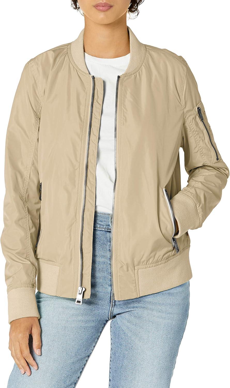 imageLevis Womens Melanie Newport Bomber Jacket Regular amp Plus SizeBleached Sand