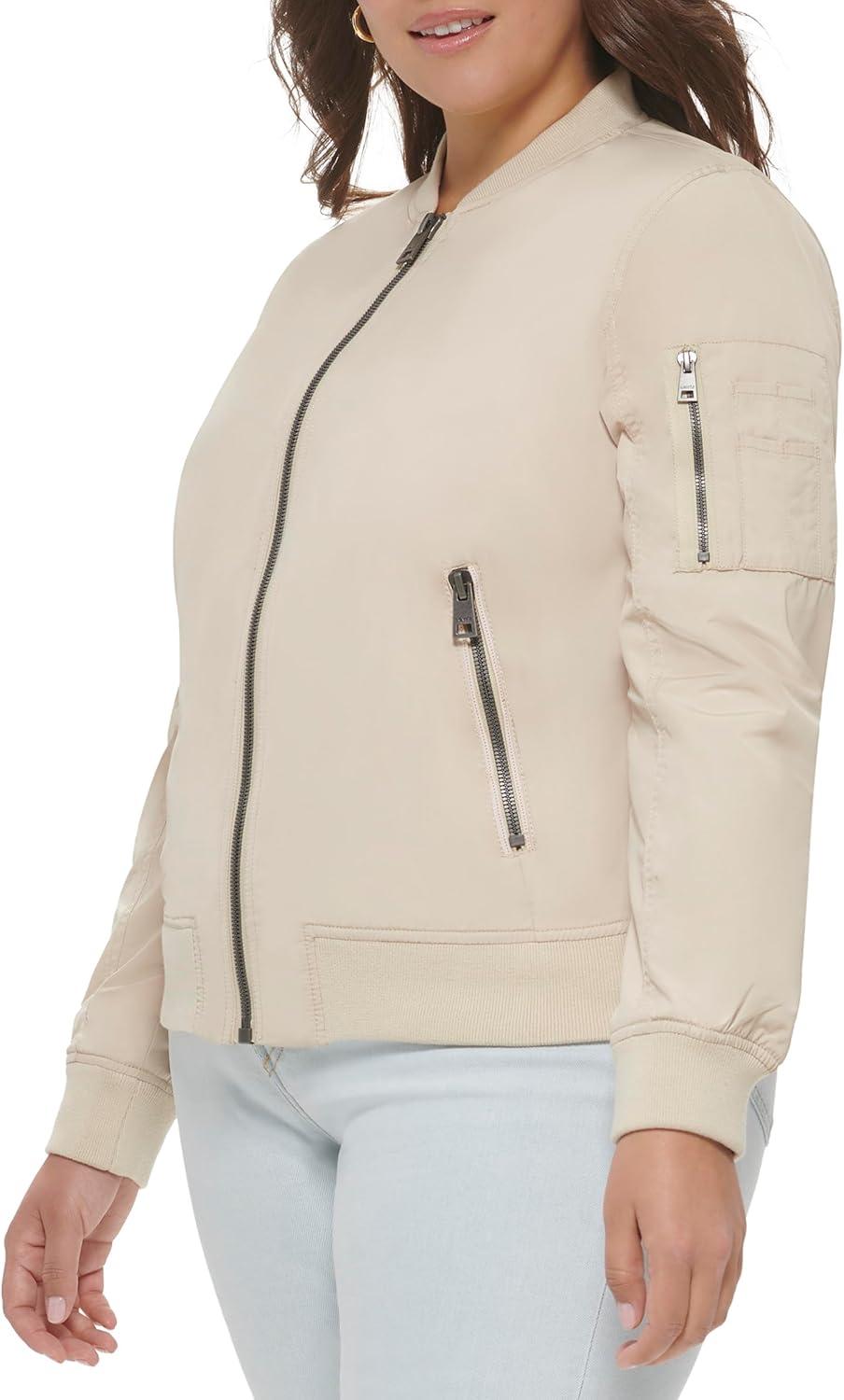 imageLevis Womens Melanie Newport Bomber Jacket Regular amp Plus SizeBleached Sand