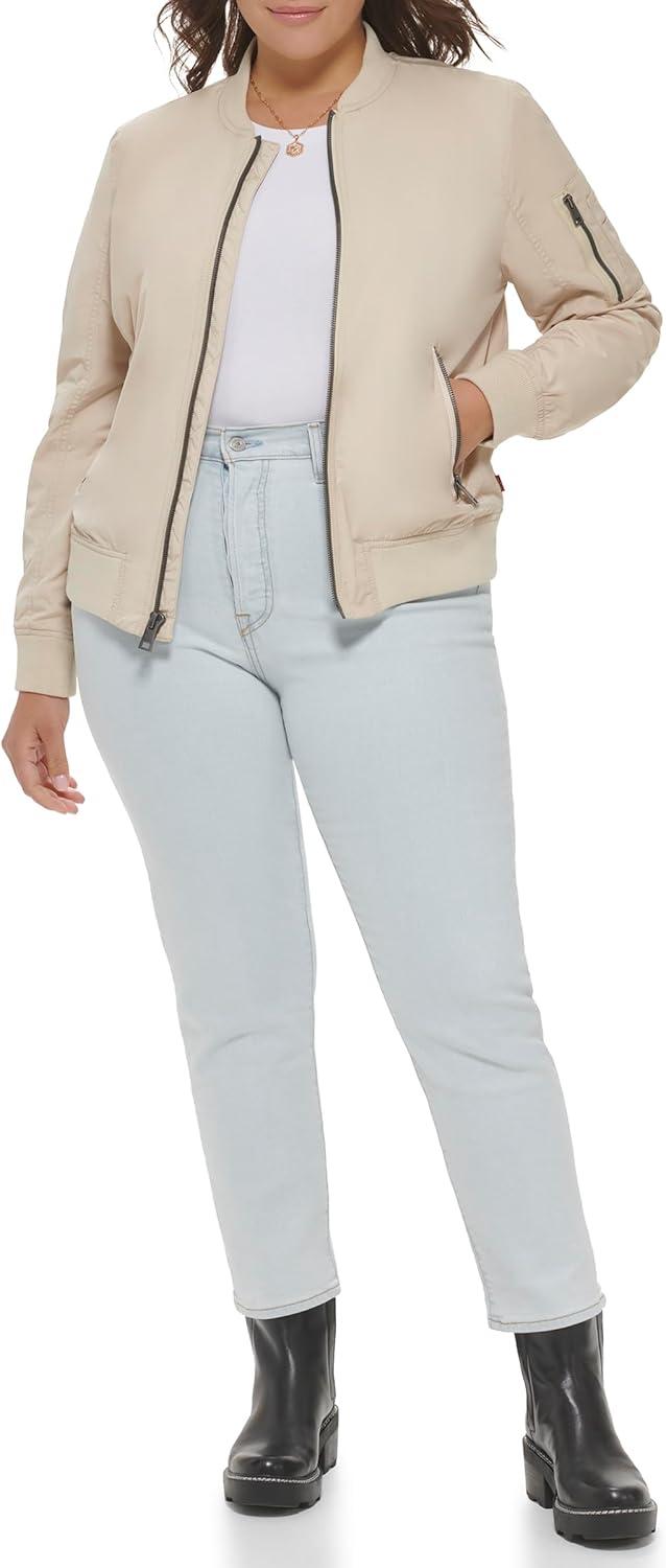 imageLevis Womens Melanie Newport Bomber Jacket Regular amp Plus SizeBleached Sand