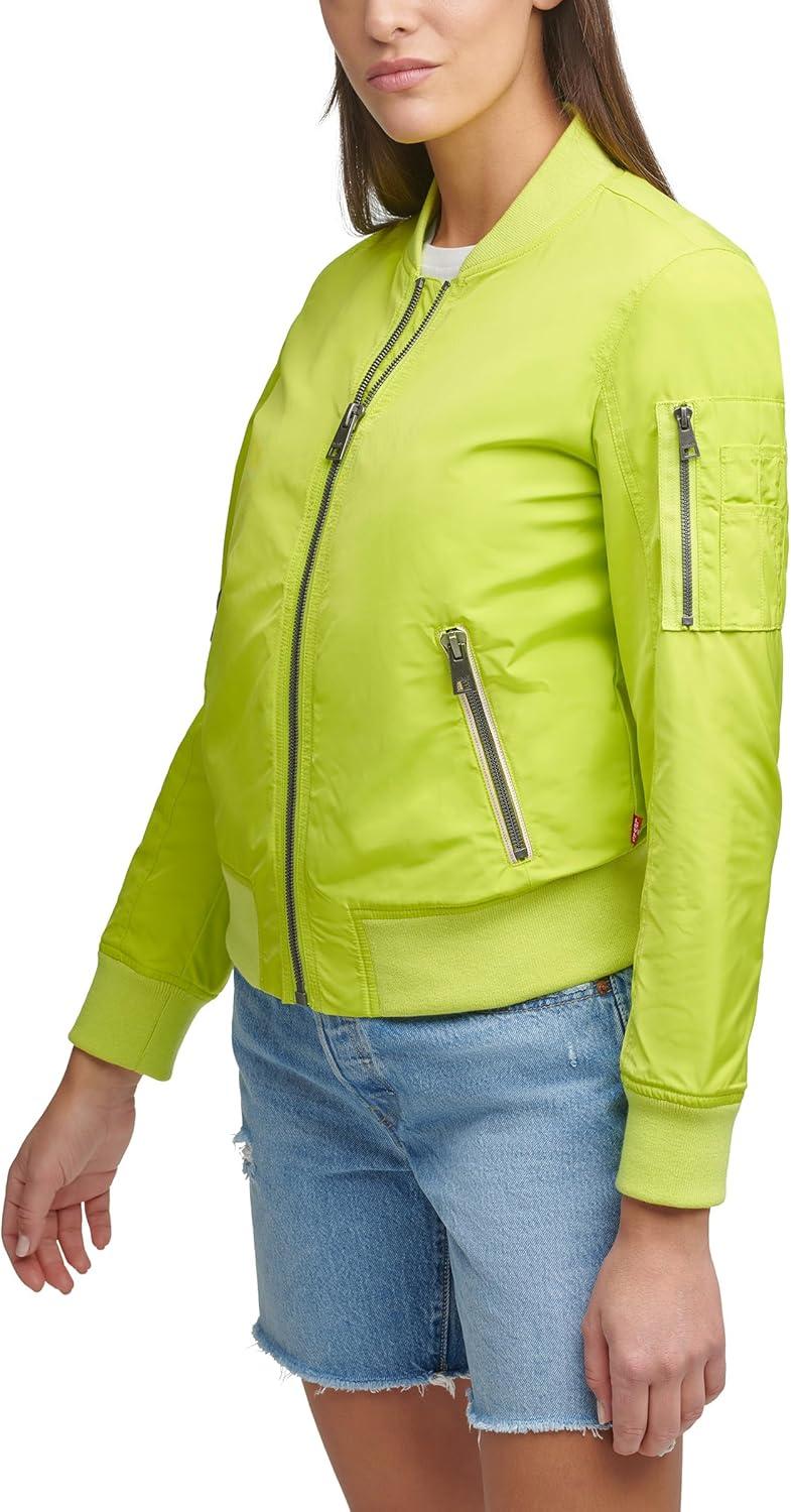 imageLevis Womens Melanie Newport Bomber Jacket Regular amp Plus SizeLime Punch