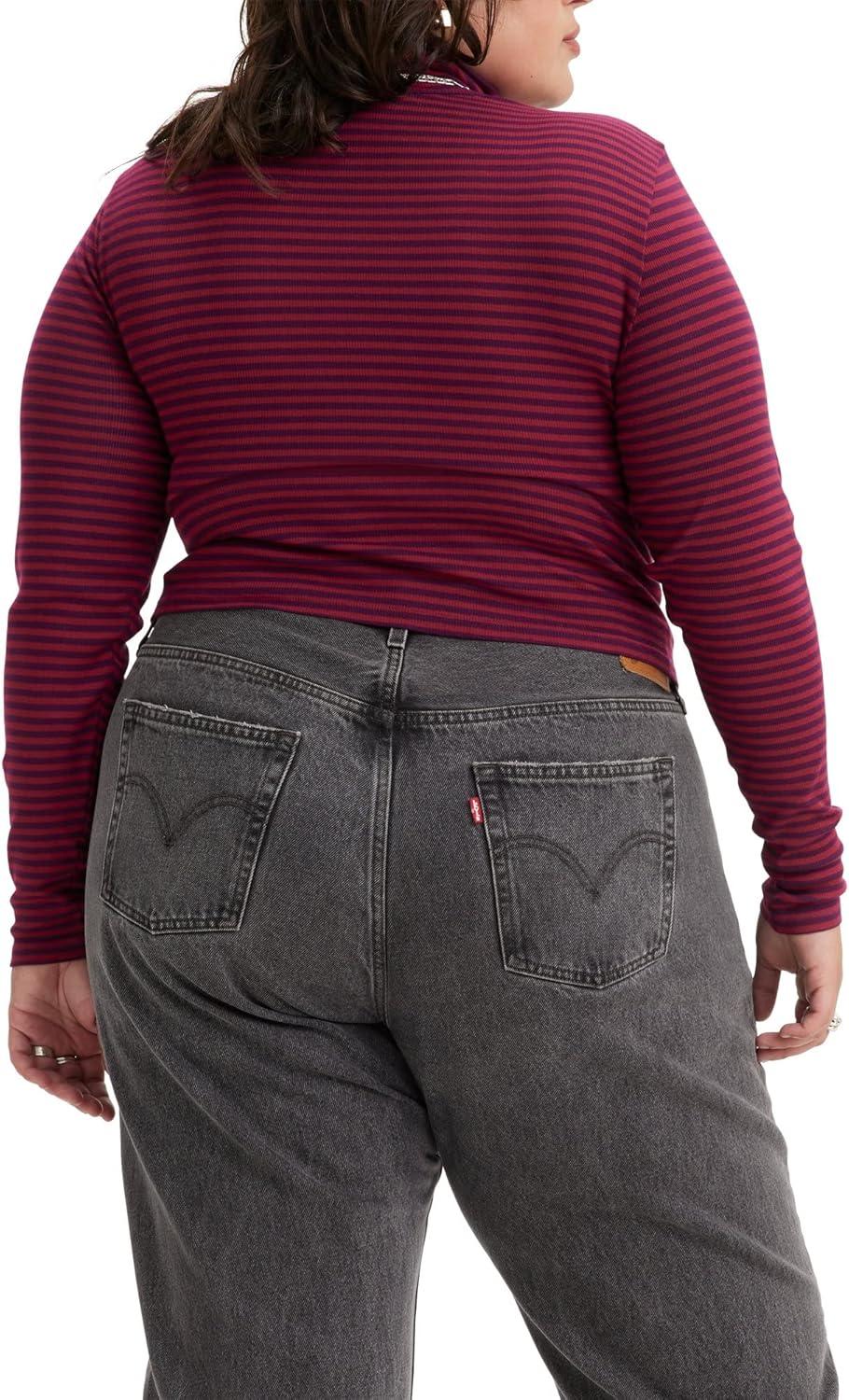 imageLevis Womens Moon Rib Turtleneck Also Available in PlusNew Monday Stripe Beet Red