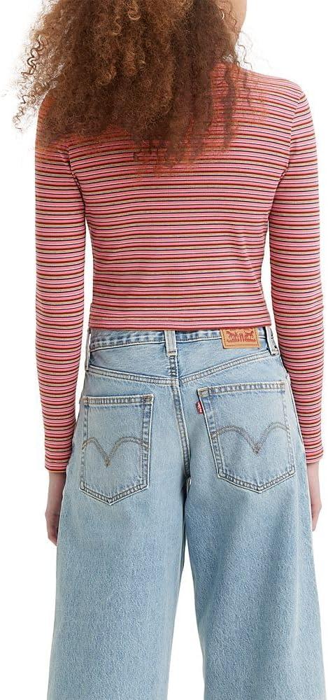 imageLevis Womens Moon Rib Turtleneck Also Available in PlusPlato Stripe Italian Rose
