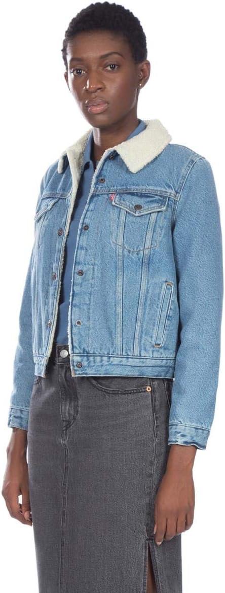 imageLevis Womens Original Sherpa Trucker Jackets Standard and PlusDivided Blue