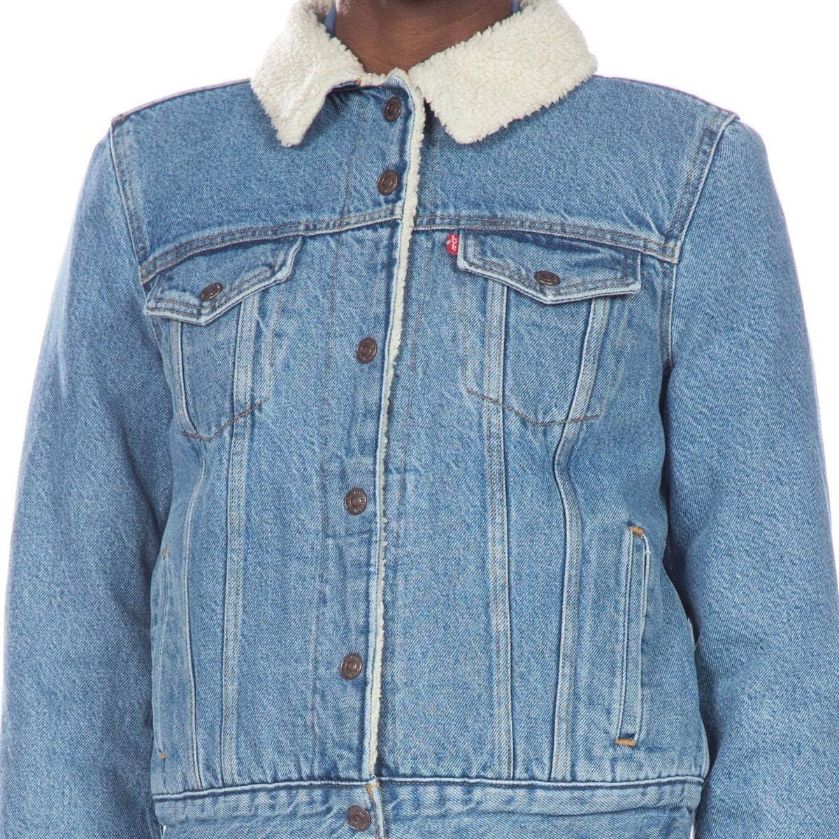 imageLevis Womens Original Sherpa Trucker Jackets Standard and PlusDivided Blue
