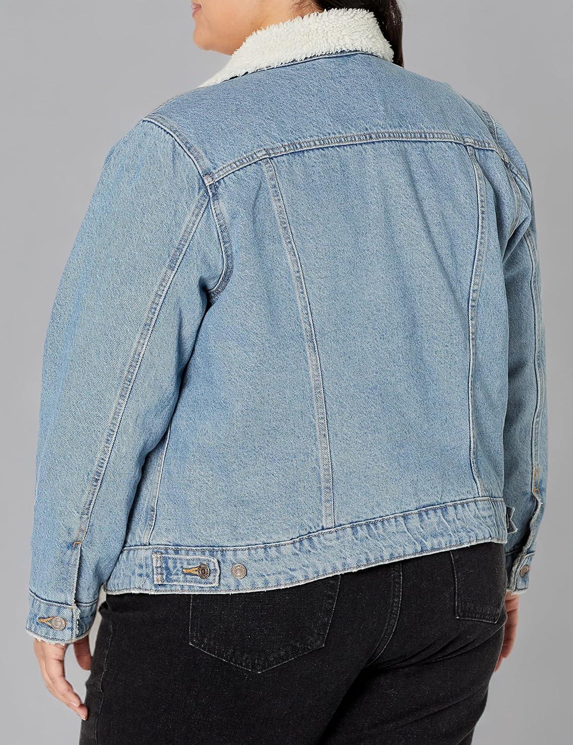 imageLevis Womens Original Sherpa Trucker Jackets Standard and PlusMeadow Mist Corduroy