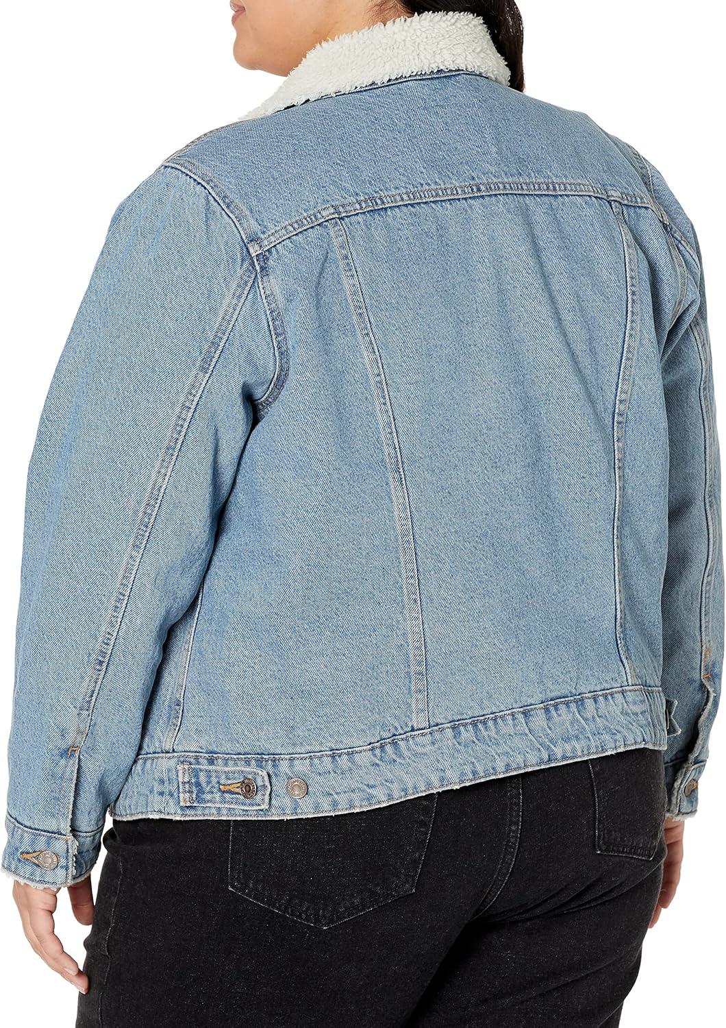 imageLevis Womens Original Sherpa Trucker Jackets Standard and PlusMeadow Mist Corduroy