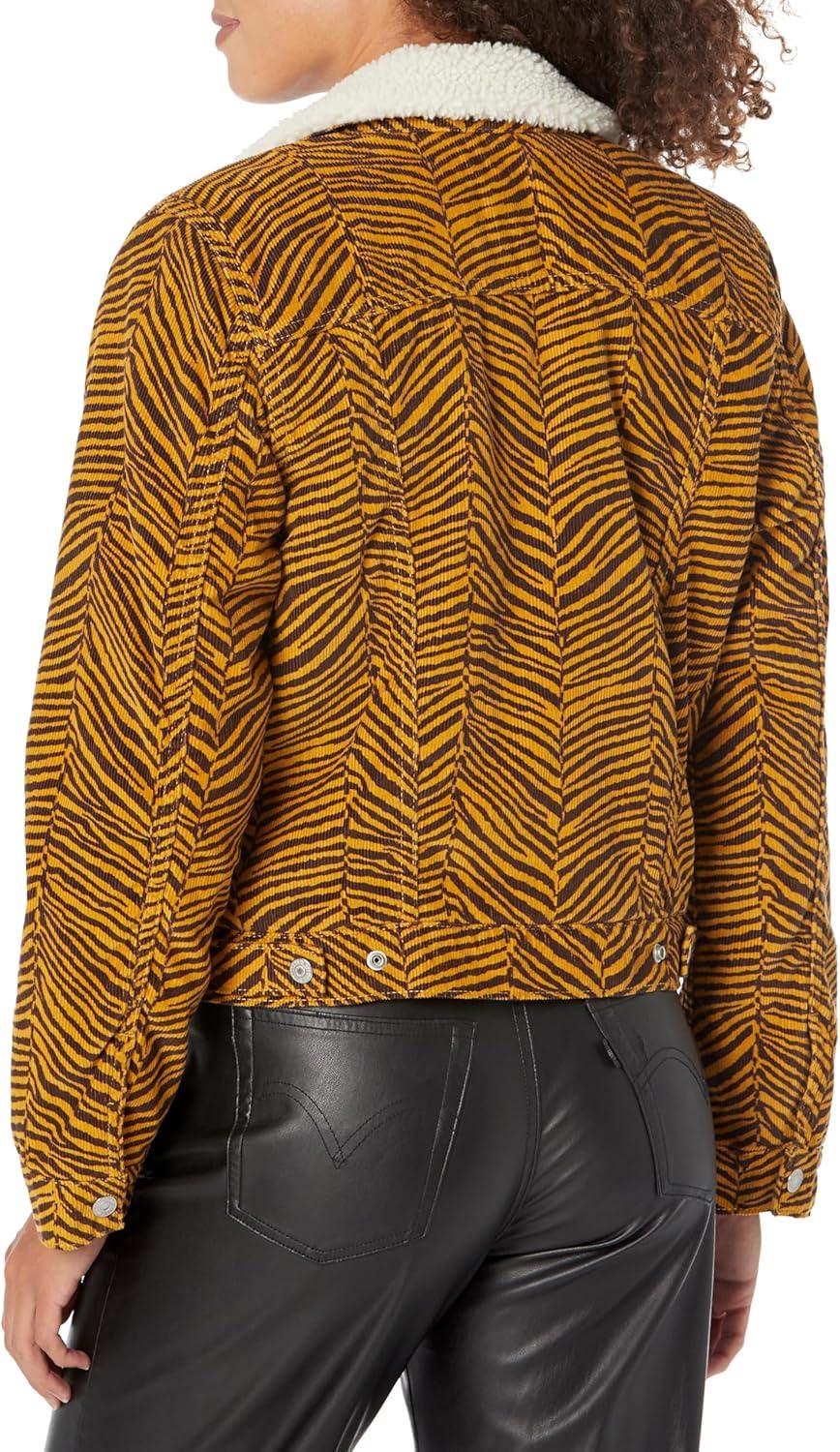 imageLevis Womens Original Sherpa Trucker Jackets Standard and PlusZebra Chai Tea