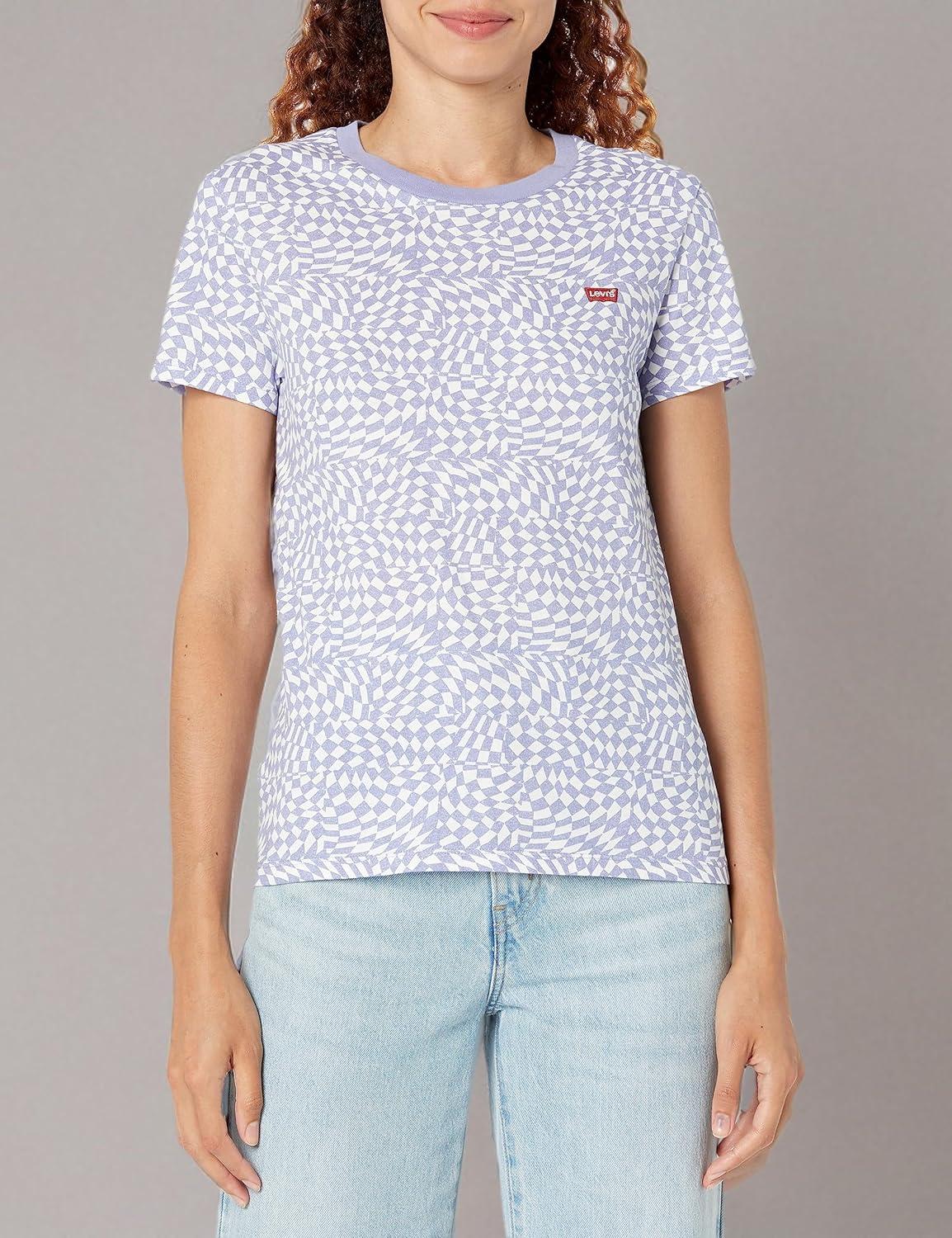 imageLevis Womens Perfect Crewneck Tee Shirt Also Available in PlusHarper Geo Persian Violet