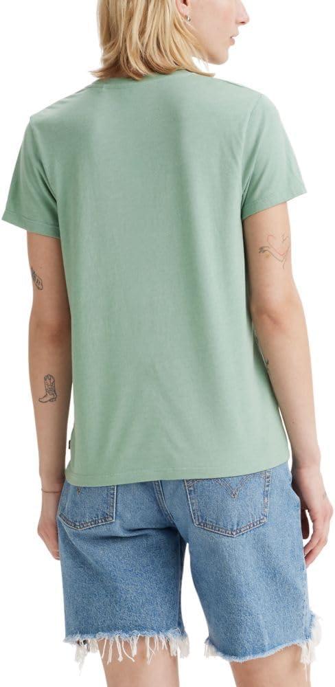 imageLevis Womens Perfect Crewneck Tee Shirt Also Available in PlusMountain Peaks Blue Surf