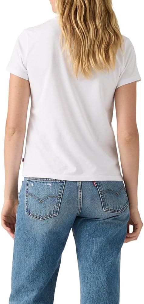 imageLevis Womens Perfect Crewneck Tee Shirt Also Available in PlusNew Disco Lemons Bright White