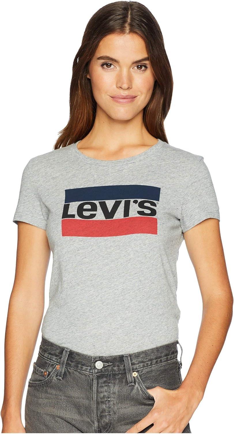 imageLevis Womens Perfect Crewneck Tee Shirt Also Available in PlusSportswear Logo Smokestack Heather