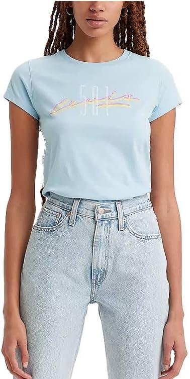 imageLevis Womens Perfect Graphic Tee Shirt501 California Angel Falls