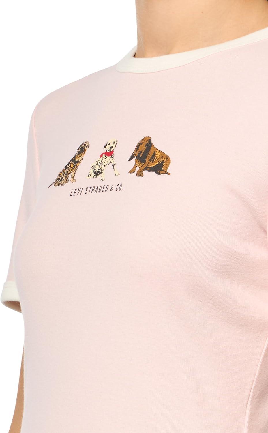 imageLevis Womens Perfect Graphic Tee ShirtArchival Dog Trio Potpourri