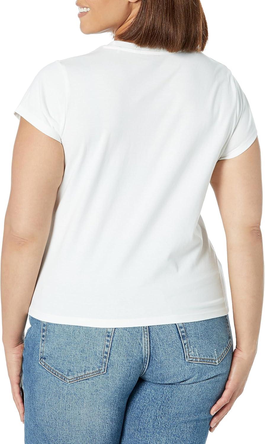 imageLevis Womens Perfect Graphic Tee ShirtFlower Scene Baby Serif Logo Bright White