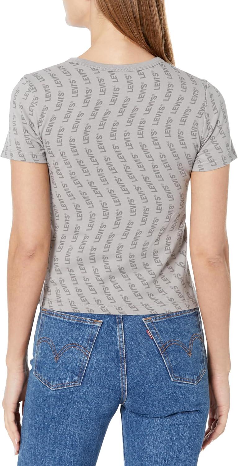 imageLevis Womens Perfect Graphic Tee ShirtMinimal Sport Wave Aop Alloy