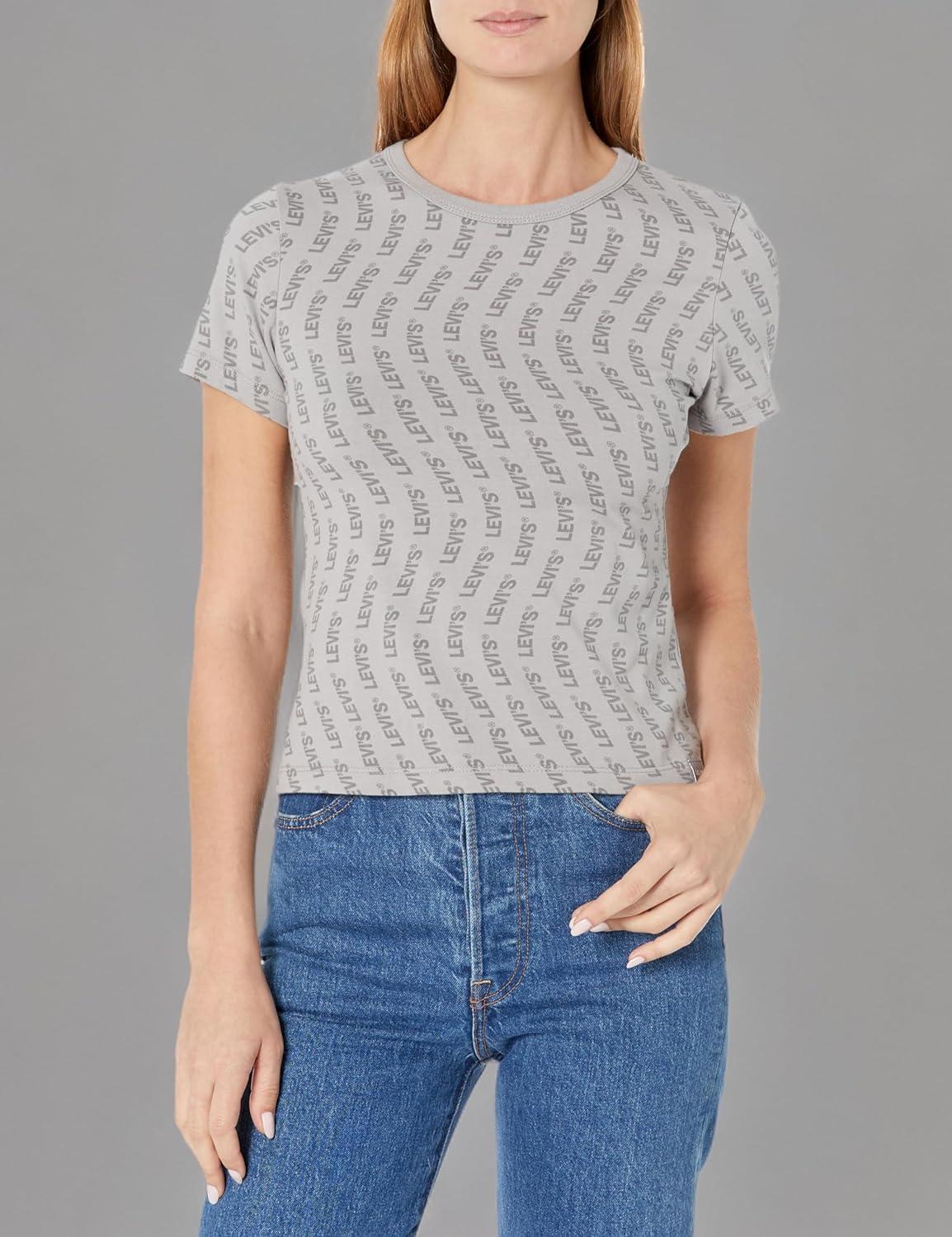 imageLevis Womens Perfect Graphic Tee ShirtMinimal Sport Wave Aop Alloy
