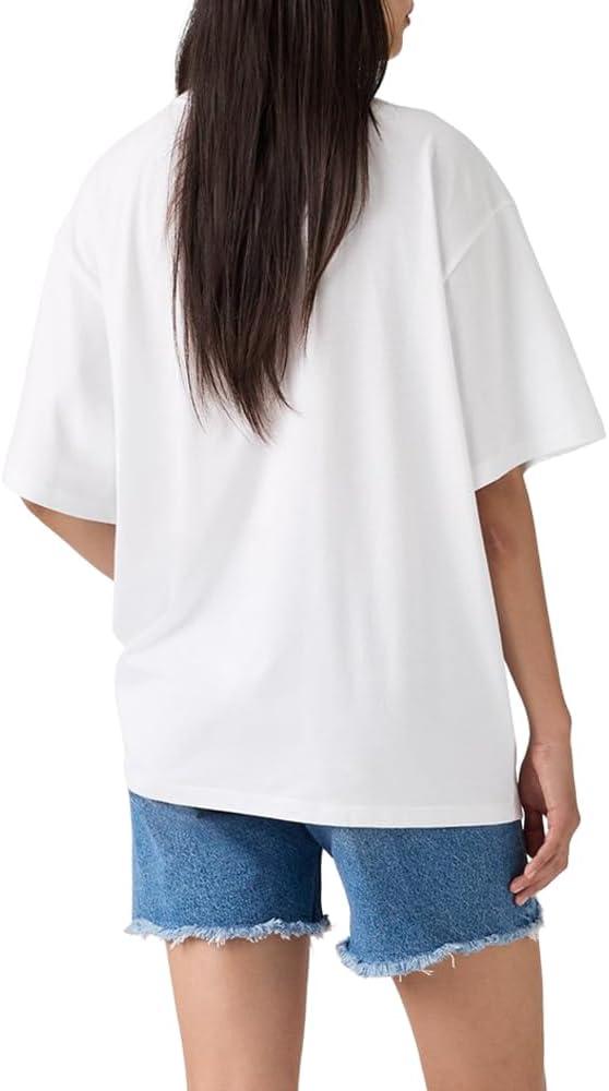 imageLevis Womens Perfect Graphic Tee ShirtNew Levis Tape Bright White