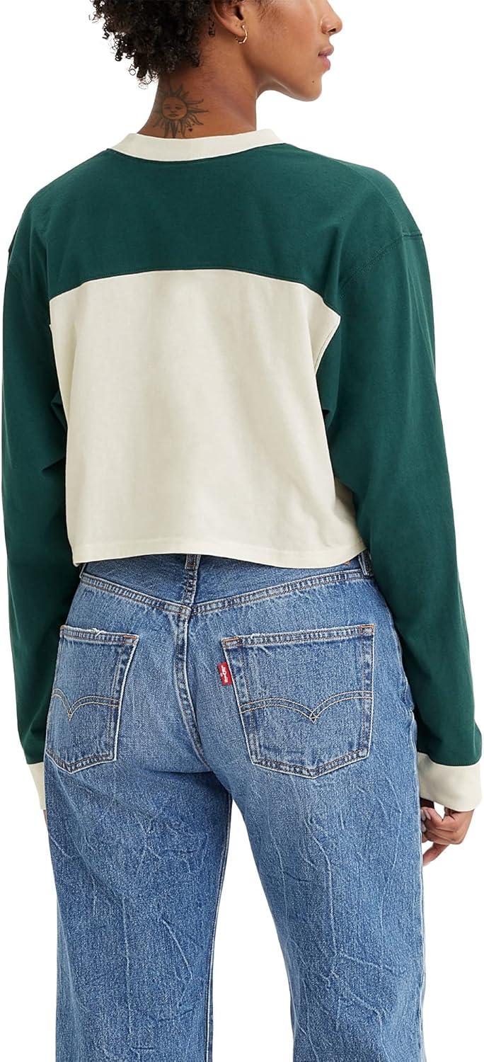 imageLevis Womens Perfect Graphic Tee ShirtNew Varsity Caps Tofu Deep Sea Moss Graphic