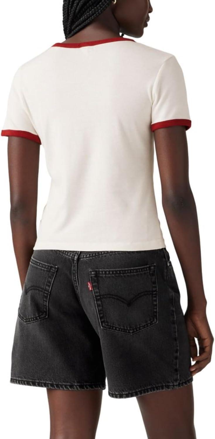 imageLevis Womens Perfect Graphic Tee ShirtSugar SwizzleSundried Tomato