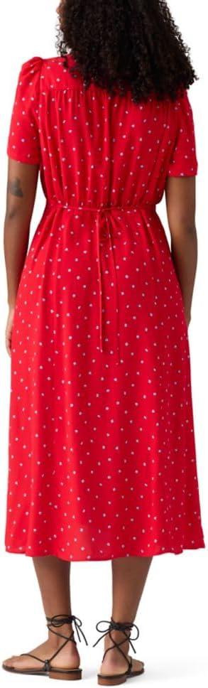 imageLevis Womens Sarina Short Sleeve Midi DressCara Ditsy Floral True Red