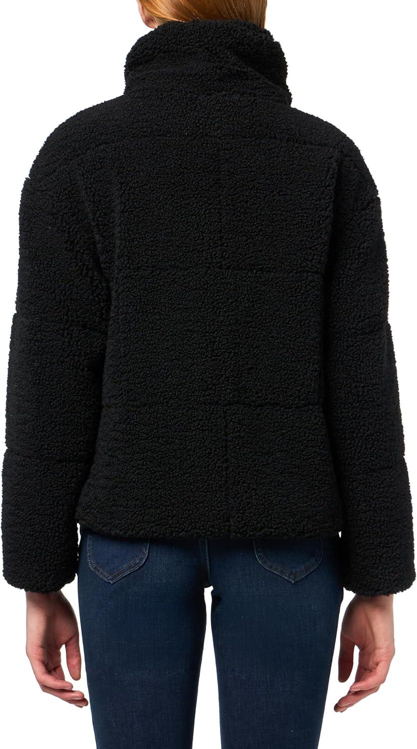 imageLevis Womens Shortie Patchwork Quilted Teddy CoatBlack Shortie
