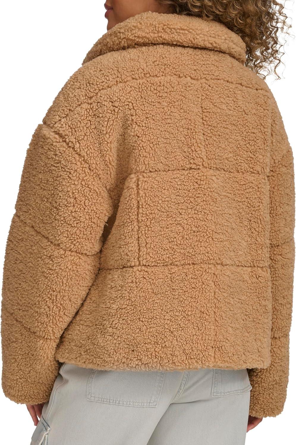 imageLevis Womens Shortie Patchwork Quilted Teddy CoatChestnut Shortie
