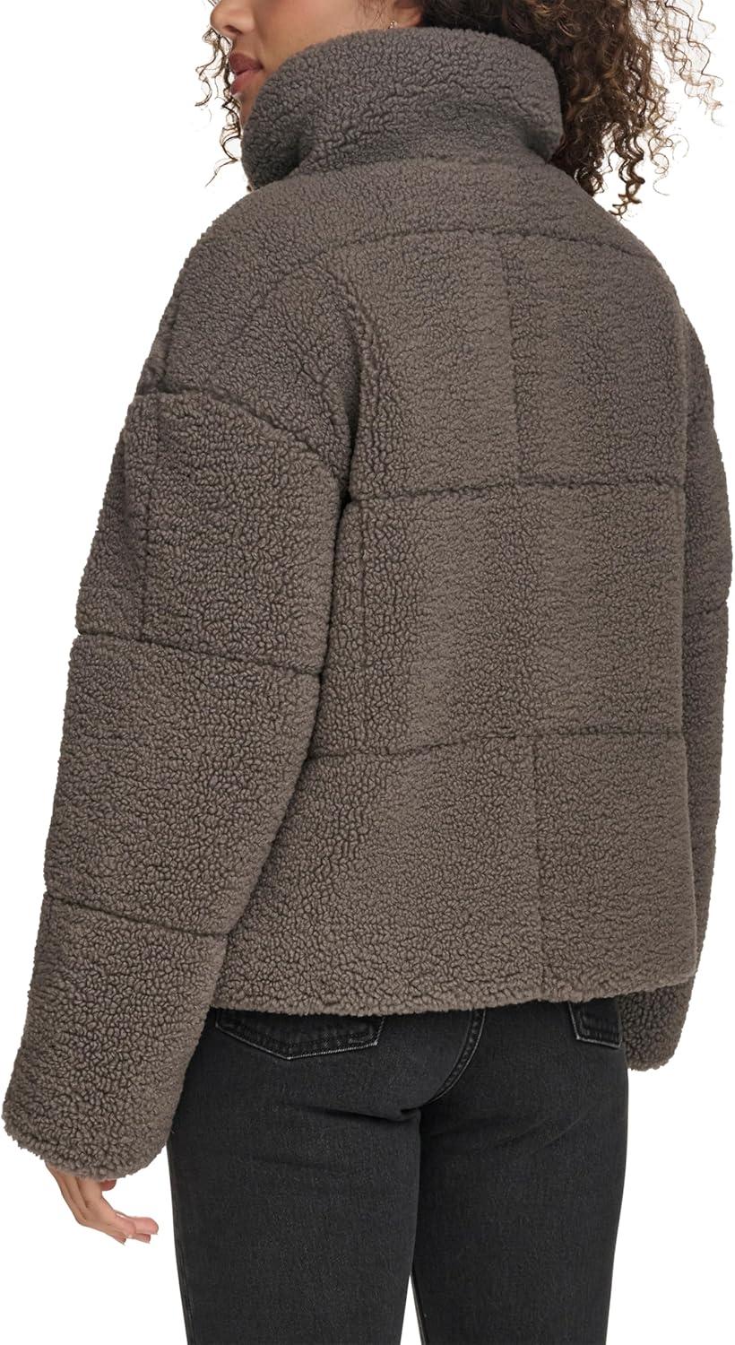 imageLevis Womens Shortie Patchwork Quilted Teddy CoatGrey Shortie