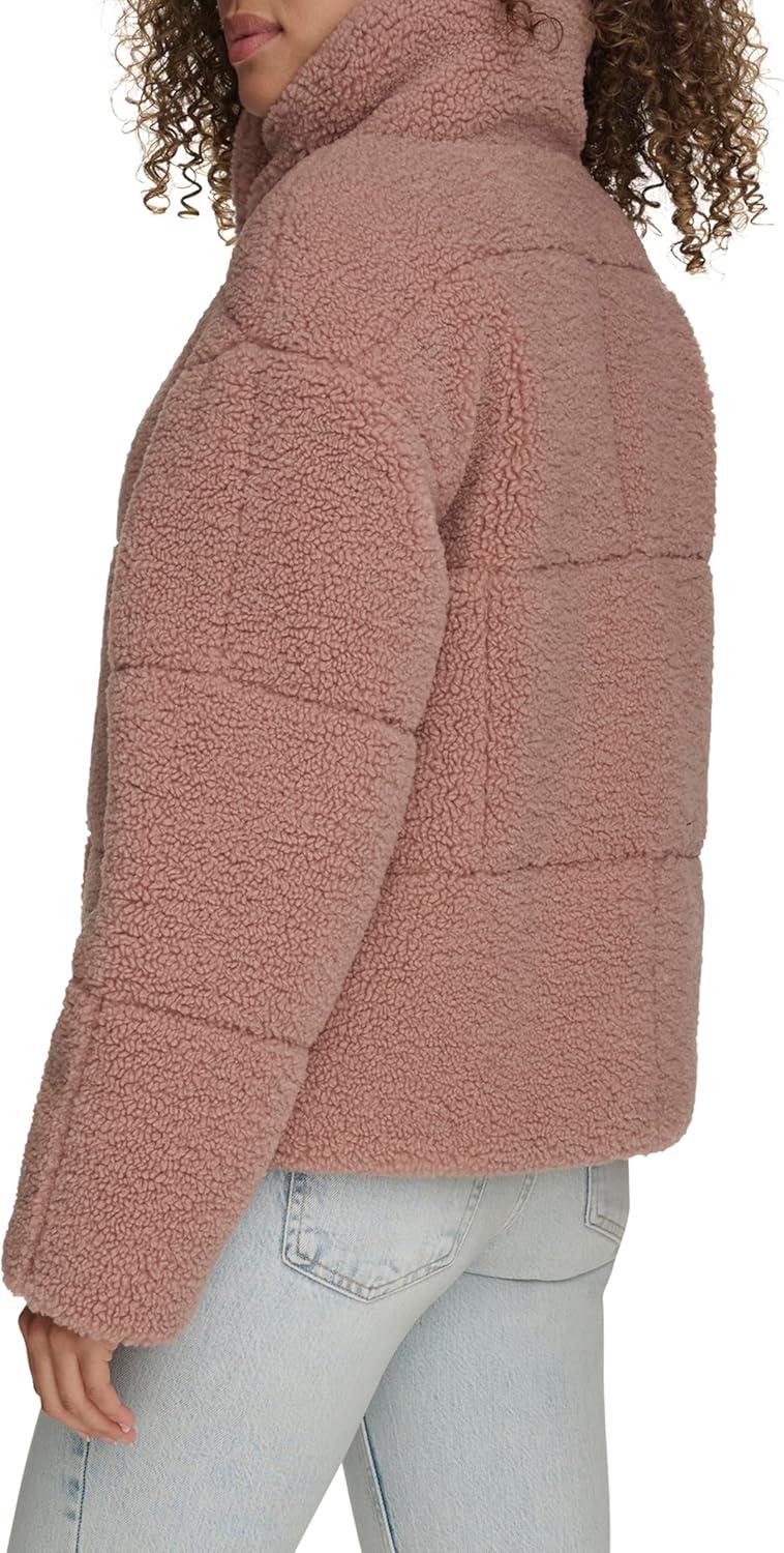imageLevis Womens Shortie Patchwork Quilted Teddy CoatMauve Shortie