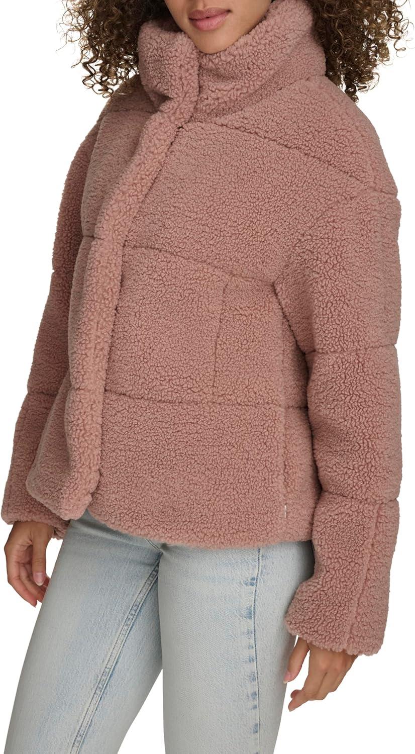 imageLevis Womens Shortie Patchwork Quilted Teddy CoatMauve Shortie
