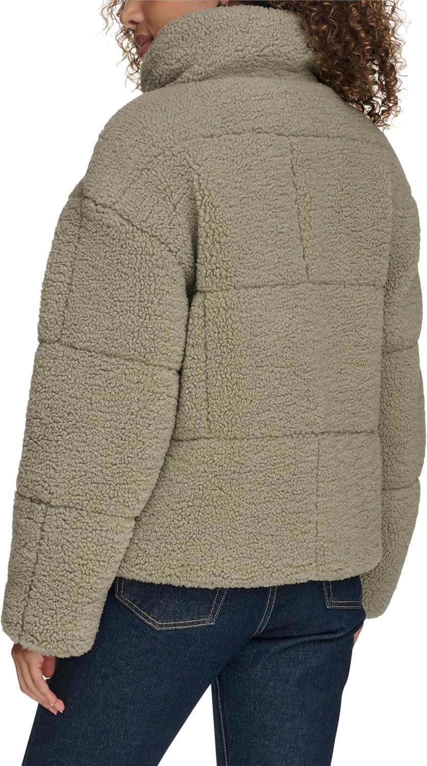 imageLevis Womens Shortie Patchwork Quilted Teddy CoatSeafoam Shortie