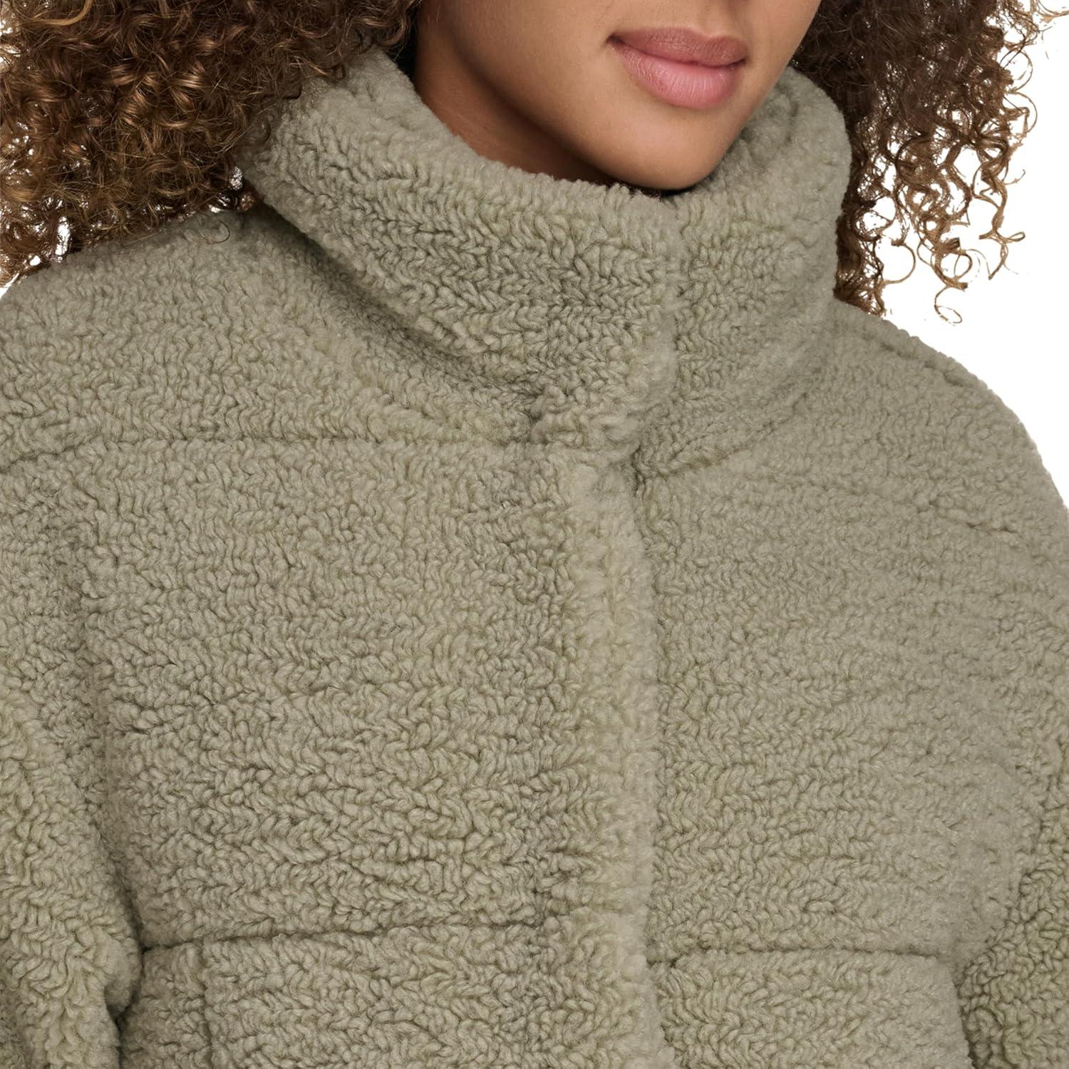 imageLevis Womens Shortie Patchwork Quilted Teddy CoatSeafoam Shortie