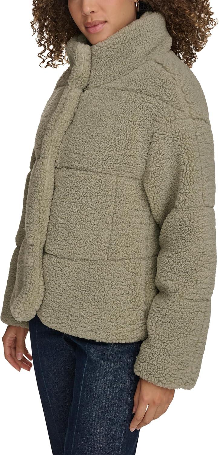 imageLevis Womens Shortie Patchwork Quilted Teddy CoatSeafoam Shortie