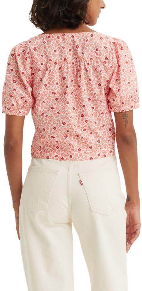 imageLevis Womens Simone Short Sleeve BlouseRiley Floral Terra Cotta