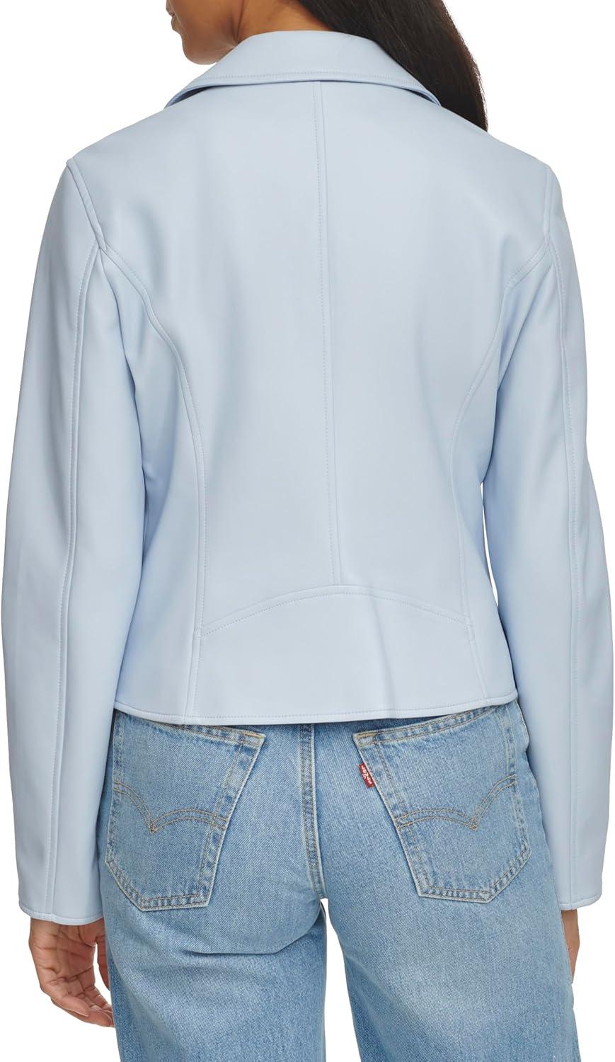 imageLevis Womens Smooth Faux Leather Moto Standard and Plus SizesDusty Blue