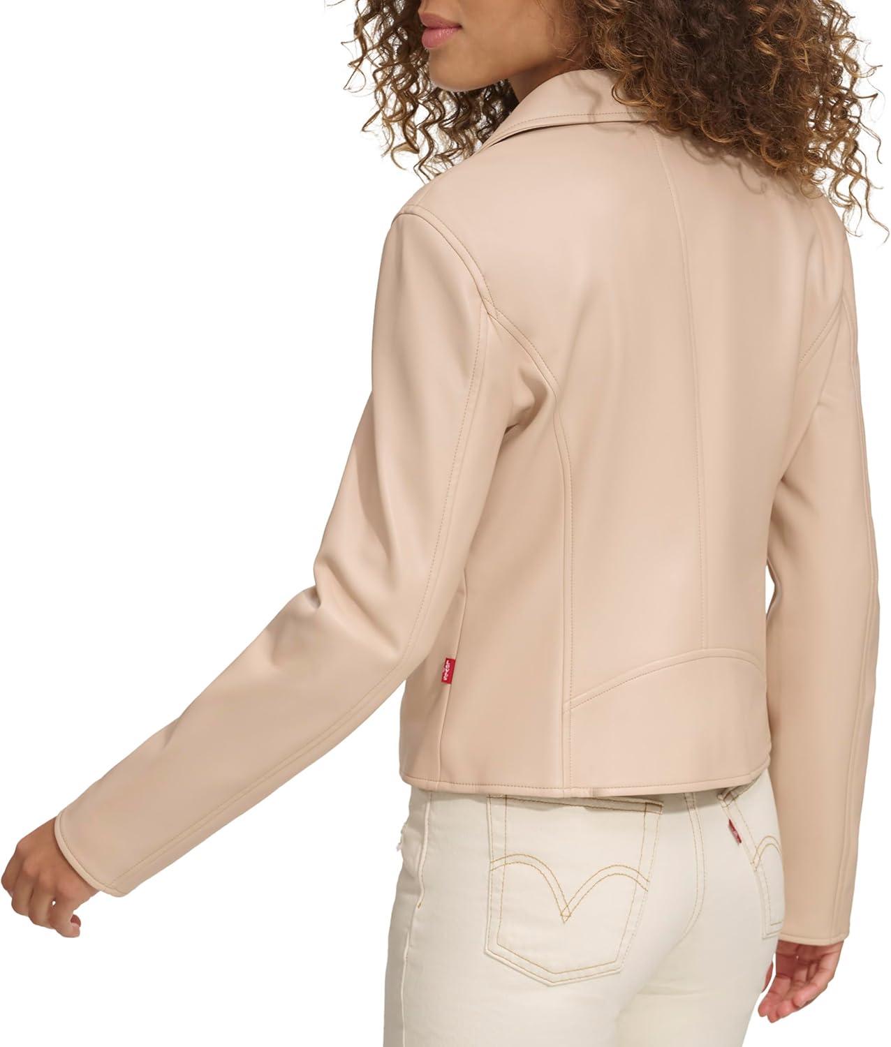 imageLevis Womens Smooth Faux Leather Moto Standard and Plus SizesFrappe