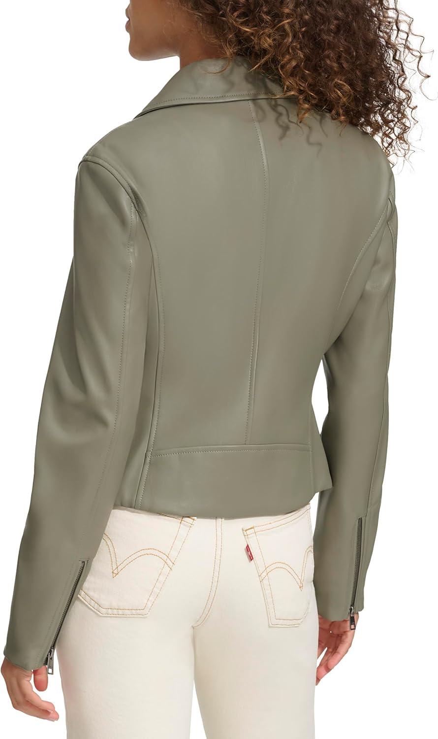 imageLevis Womens Smooth Faux Leather Moto Standard and Plus SizesSage