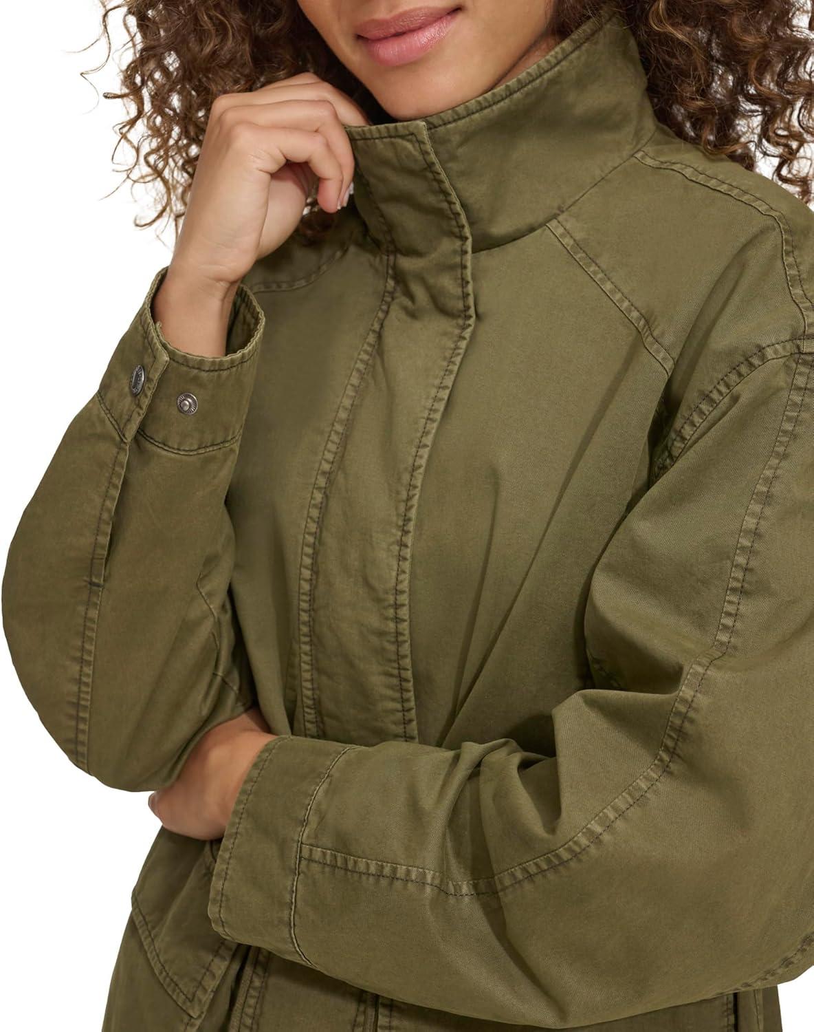 imageLevis Womens Stand Collar Cotton Military JacketOlive Night